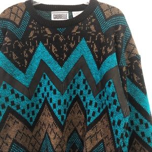 Gabrielle Sweaters - Men’s Vintage 80s Long Sleeve Sweater Size Medium Gabrielle Sweaters - Men’s Vintage 80s Long Sleeve Sweater Size Medium